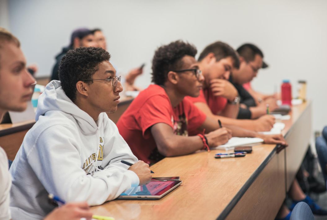 Students sitting in a class lecture