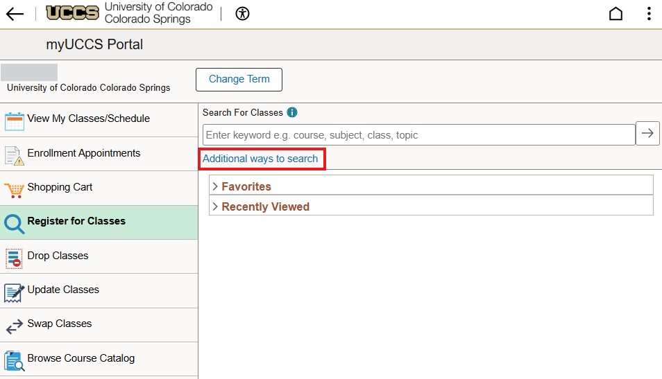 Screenshot highlighting "Additional Ways to Search" link
