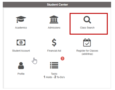 Screenshot of "class search" icon