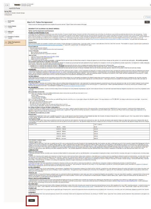 Screenshot of the Pre-registration agreement form