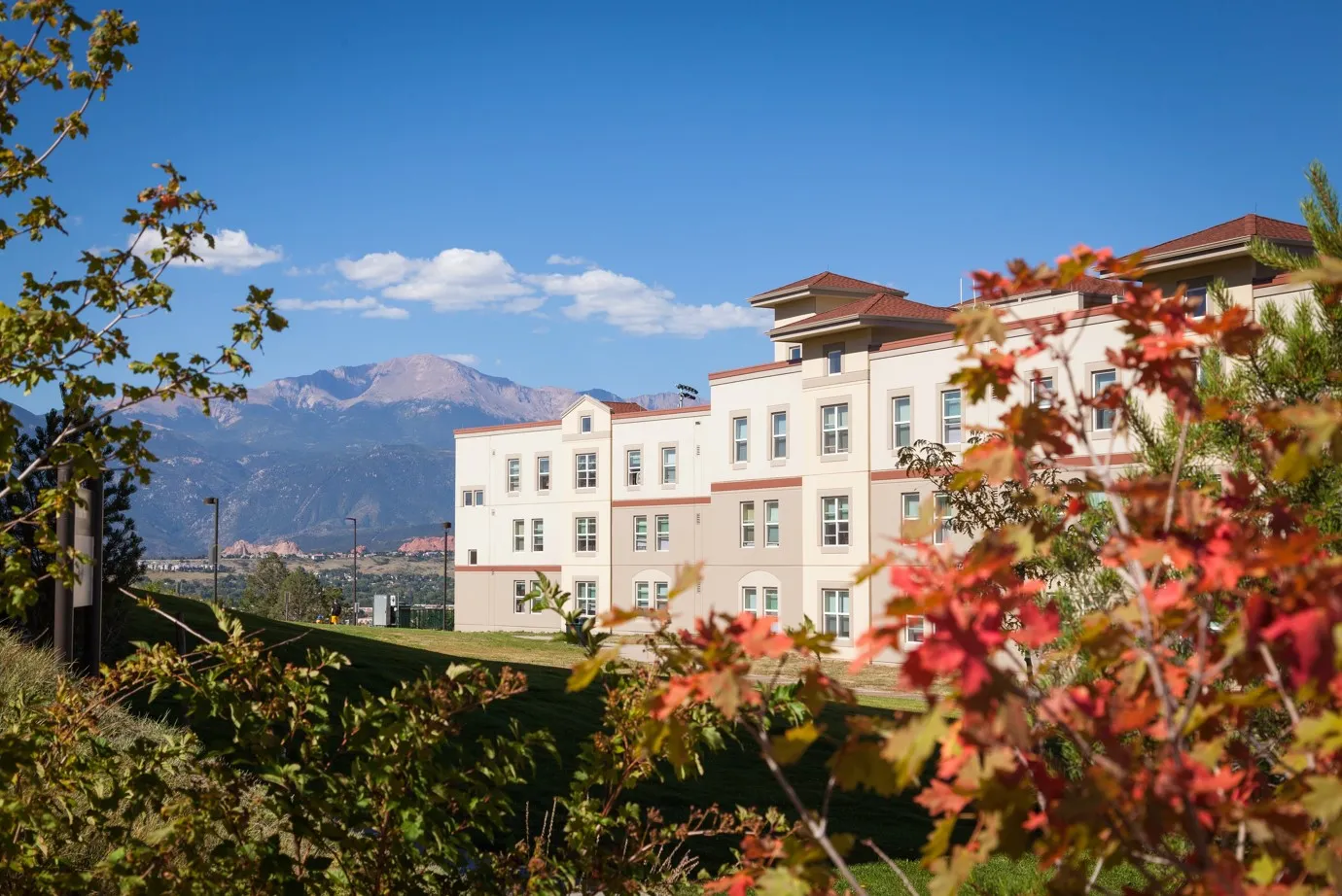 Photo of a UCCS Residence Hall in the fall