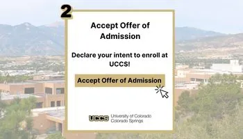 Photo of the screen with the "accept offer of admission" button