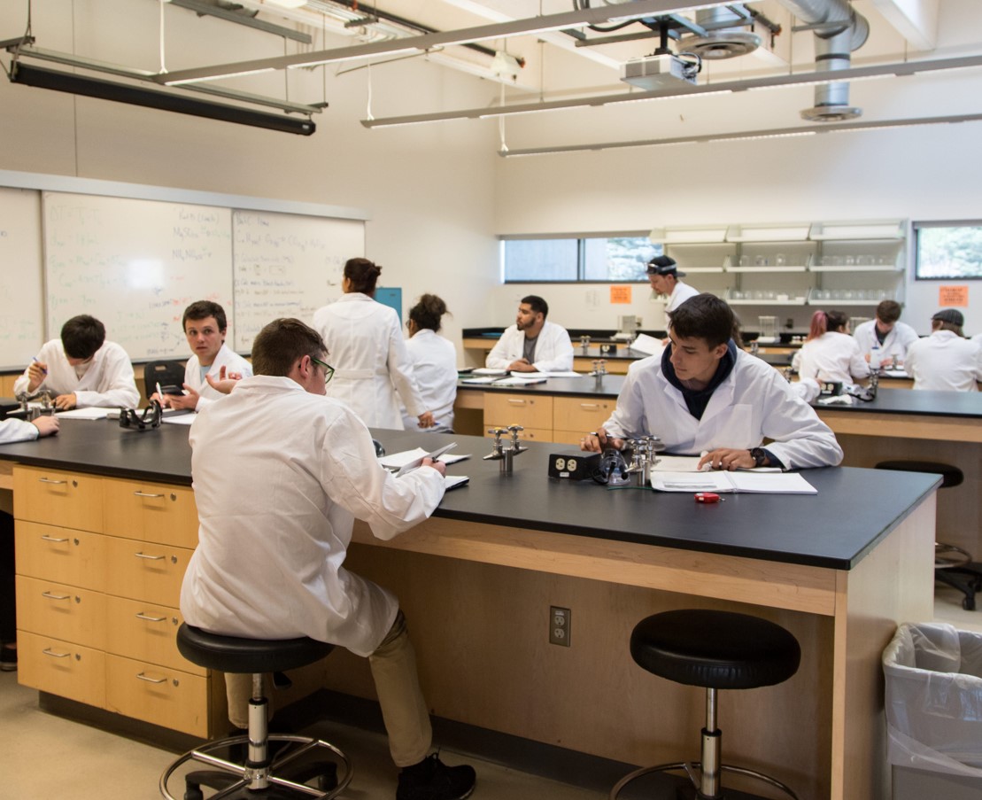 Students in a chemistry lab